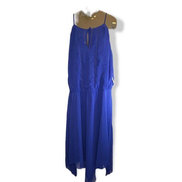 BISOU BISOU Women's Blue Strappy Sleeveless Fit and Flare Dress Size 24W - Picture 1 of 3